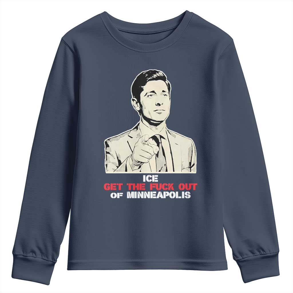 Get The F Out of Minneapolis Youth Sweatshirt Mayor Jacob Saying Civil Resistance