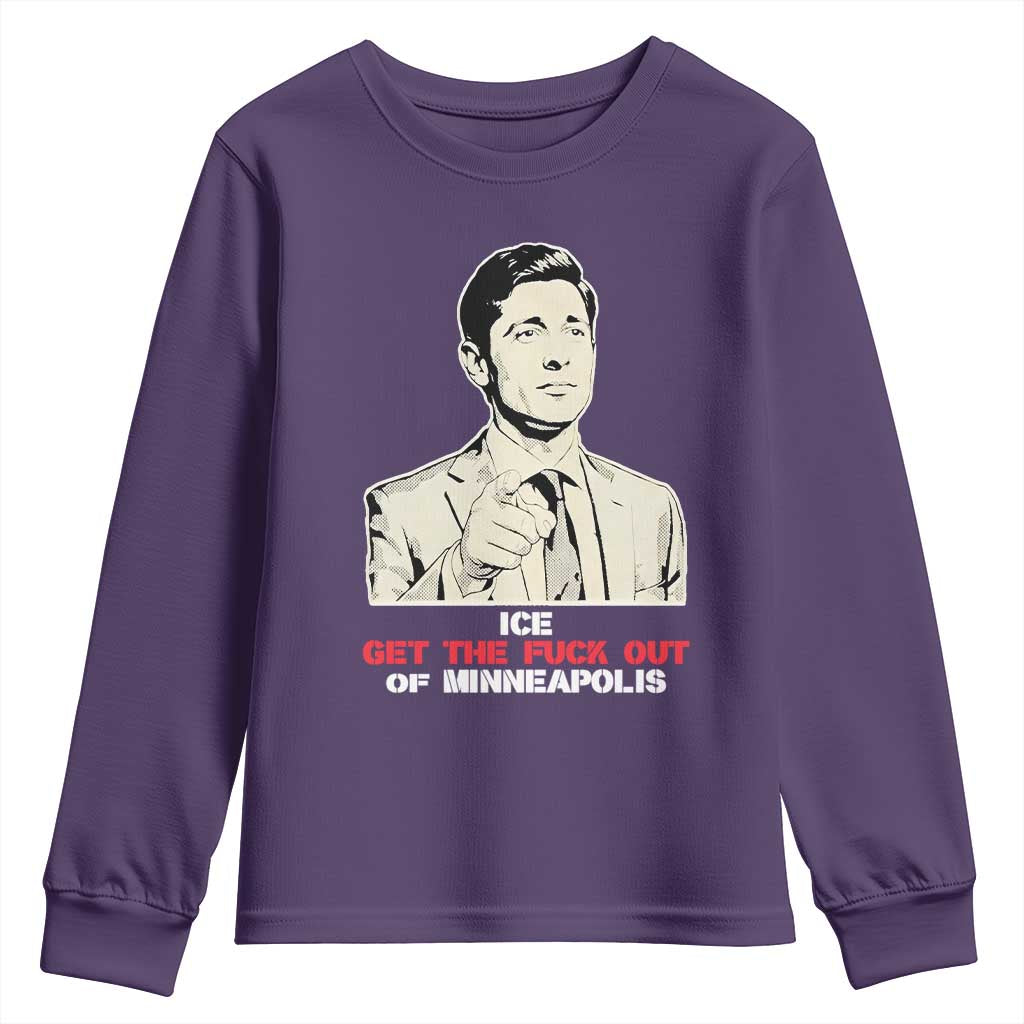 Get The F Out of Minneapolis Youth Sweatshirt Mayor Jacob Saying Civil Resistance