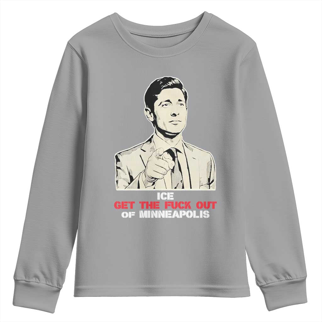 Get The F Out of Minneapolis Youth Sweatshirt Mayor Jacob Saying Civil Resistance
