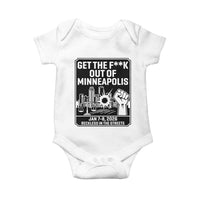 Get The F Out of Minneapolis Baby Onesie January 8 2026 Reckless in the Streets Protest