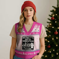 Get The F Out of Minneapolis V-Neck Knit Sweater Vest January 8 2026 Reckless in the Streets Protest