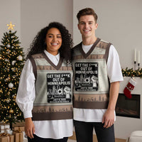 Get The F Out of Minneapolis V-Neck Knit Sweater Vest January 8 2026 Reckless in the Streets Protest
