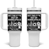 Get The F Out of Minneapolis Tumbler With Handle January 8 2026 Reckless in the Streets Protest