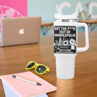 Get The F Out of Minneapolis Tumbler With Handle January 8 2026 Reckless in the Streets Protest