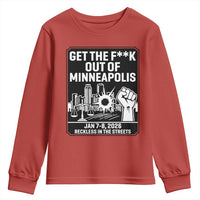 Get The F Out of Minneapolis Youth Sweatshirt January 8 2026 Reckless in the Streets Protest