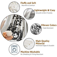 F Ice Riot Protest Graphic Throw Blanket Political Resistance Against Ice Violence
