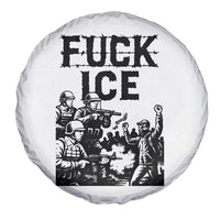 F Ice Riot Protest Graphic Spare Tire Cover Political Resistance Against Ice Violence