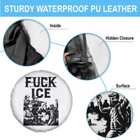F Ice Riot Protest Graphic Spare Tire Cover Political Resistance Against Ice Violence