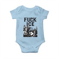 F Ice Riot Protest Graphic Baby Onesie Political Resistance Against Ice Violence