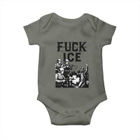 F Ice Riot Protest Graphic Baby Onesie Political Resistance Against Ice Violence