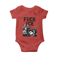 F Ice Riot Protest Graphic Baby Onesie Political Resistance Against Ice Violence