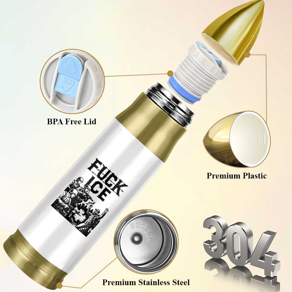 F Ice Riot Protest Graphic Bullet Tumbler Political Resistance Against Ice Violence
