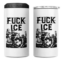 F Ice Riot Protest Graphic 4 in 1 Can Cooler Tumbler Political Resistance Against Ice Violence