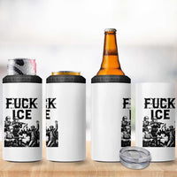 F Ice Riot Protest Graphic 4 in 1 Can Cooler Tumbler Political Resistance Against Ice Violence