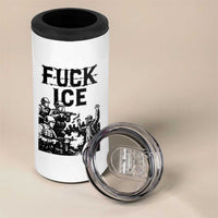 F Ice Riot Protest Graphic 4 in 1 Can Cooler Tumbler Political Resistance Against Ice Violence