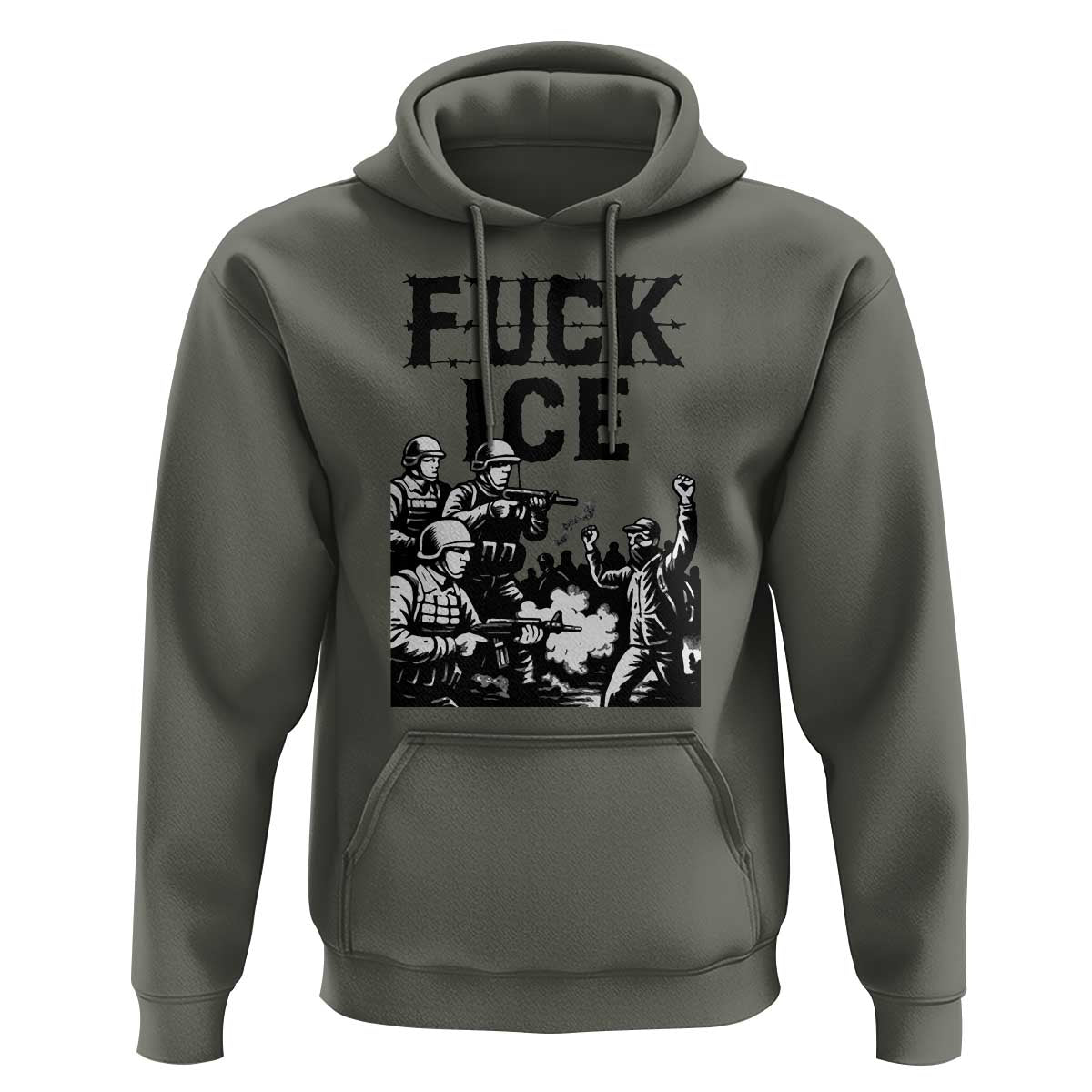 F Ice Riot Protest Graphic Hoodie Political Resistance Against Ice Violence