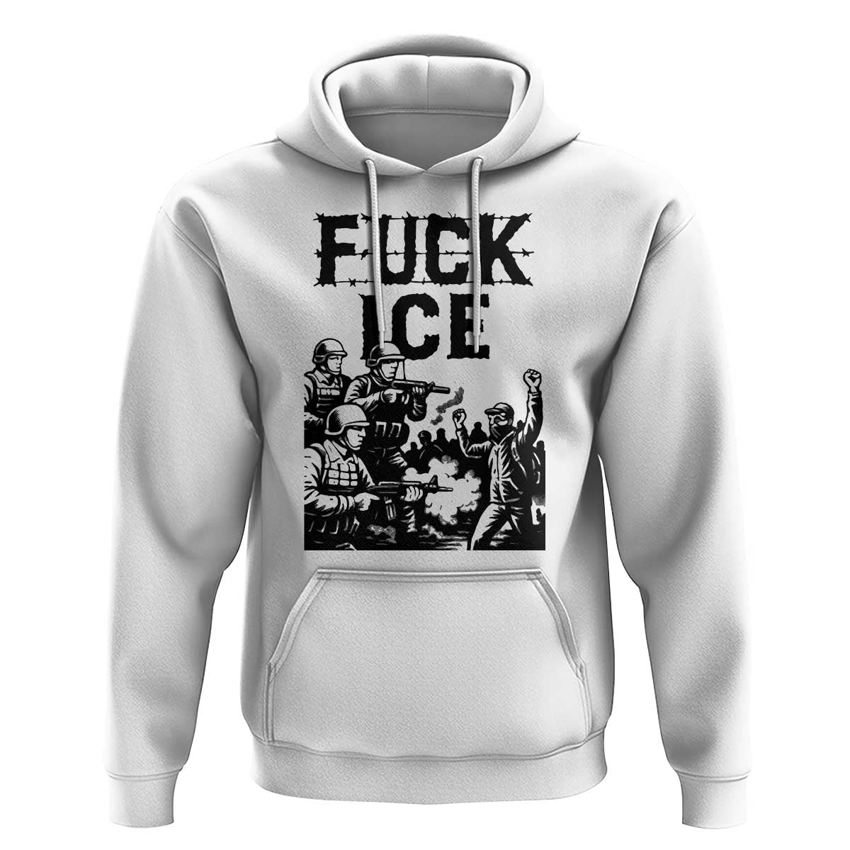 F Ice Riot Protest Graphic Hoodie Political Resistance Against Ice Violence