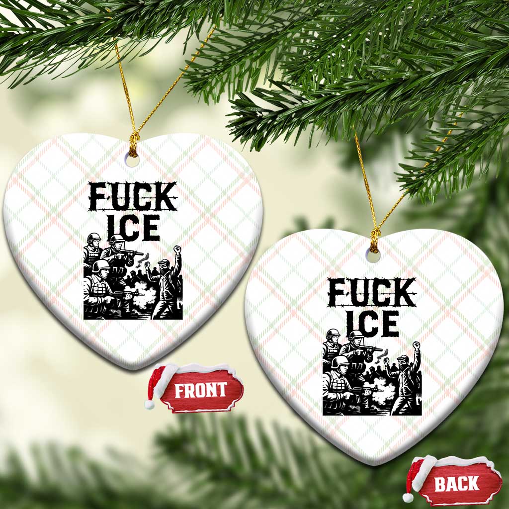 F Ice Riot Protest Graphic Ceramic Ornament Political Resistance Against Ice Violence