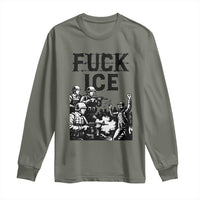 F Ice Riot Protest Graphic Long Sleeve Shirt Political Resistance Against Ice Violence
