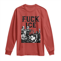 F Ice Riot Protest Graphic Long Sleeve Shirt Political Resistance Against Ice Violence