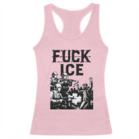 F Ice Riot Protest Graphic Racerback Tank Top Political Resistance Against Ice Violence