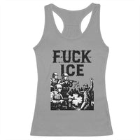 F Ice Riot Protest Graphic Racerback Tank Top Political Resistance Against Ice Violence