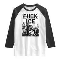 F Ice Riot Protest Graphic Raglan Shirt Political Resistance Against Ice Violence