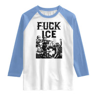 F Ice Riot Protest Graphic Raglan Shirt Political Resistance Against Ice Violence