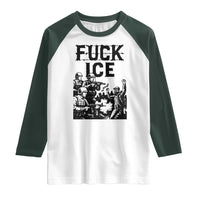 F Ice Riot Protest Graphic Raglan Shirt Political Resistance Against Ice Violence