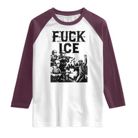 F Ice Riot Protest Graphic Raglan Shirt Political Resistance Against Ice Violence