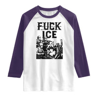 F Ice Riot Protest Graphic Raglan Shirt Political Resistance Against Ice Violence