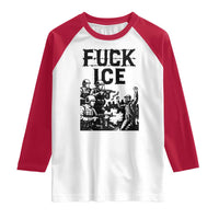 F Ice Riot Protest Graphic Raglan Shirt Political Resistance Against Ice Violence