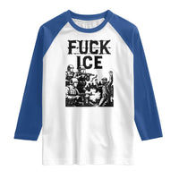 F Ice Riot Protest Graphic Raglan Shirt Political Resistance Against Ice Violence