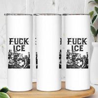 F Ice Riot Protest Graphic Skinny Tumbler Political Resistance Against Ice Violence