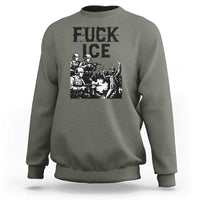 F Ice Riot Protest Graphic Sweatshirt Political Resistance Against Ice Violence