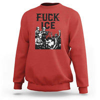 F Ice Riot Protest Graphic Sweatshirt Political Resistance Against Ice Violence