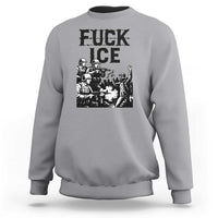 F Ice Riot Protest Graphic Sweatshirt Political Resistance Against Ice Violence
