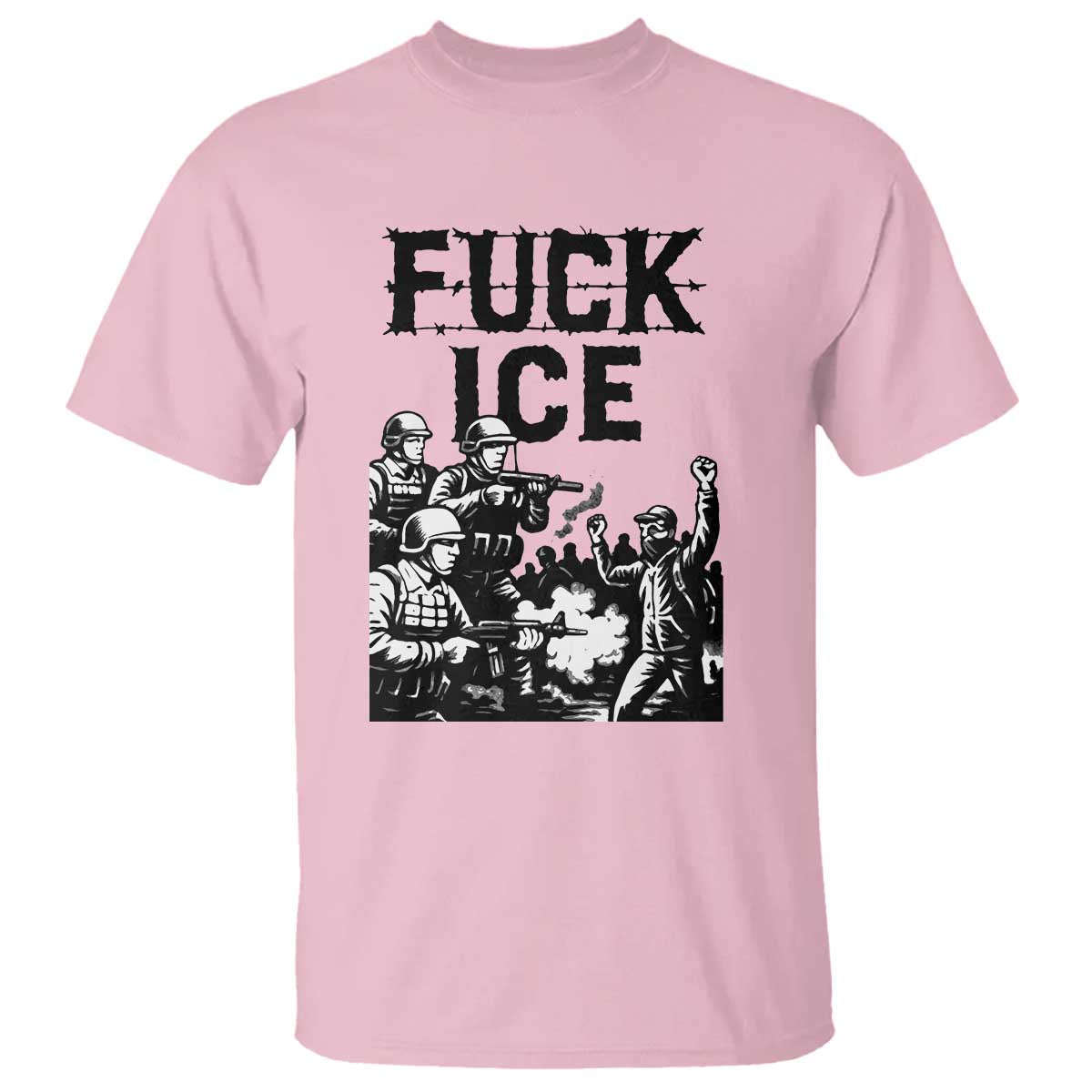 F Ice Riot Protest Graphic T Shirt Political Resistance Against Ice Violence