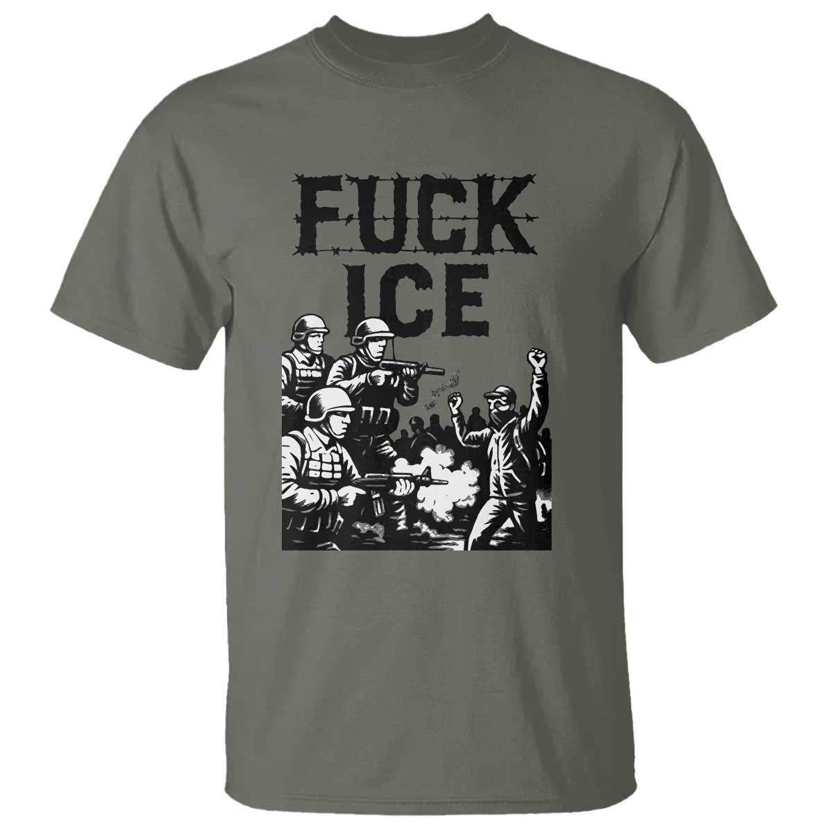F Ice Riot Protest Graphic T Shirt Political Resistance Against Ice Violence