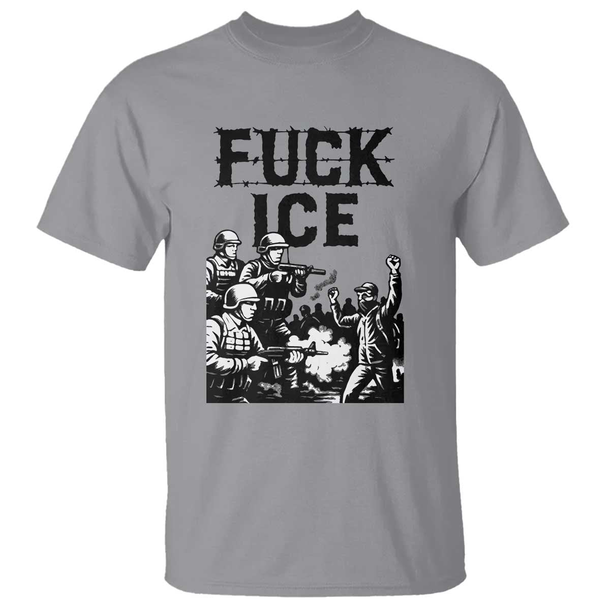 F Ice Riot Protest Graphic T Shirt Political Resistance Against Ice Violence