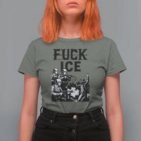 F Ice Riot Protest Graphic T Shirt For Women Political Resistance Against Ice Violence