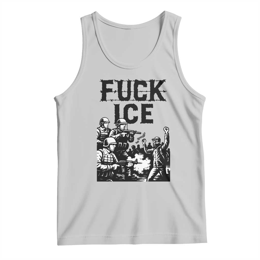 F Ice Riot Protest Graphic Tank Top Political Resistance Against Ice Violence