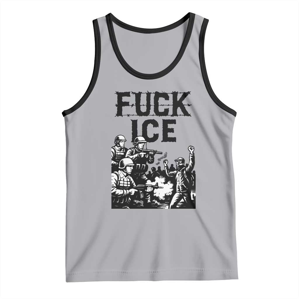 F Ice Riot Protest Graphic Tank Top Political Resistance Against Ice Violence