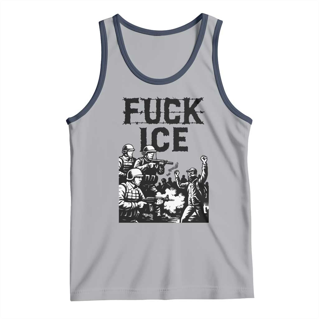 F Ice Riot Protest Graphic Tank Top Political Resistance Against Ice Violence