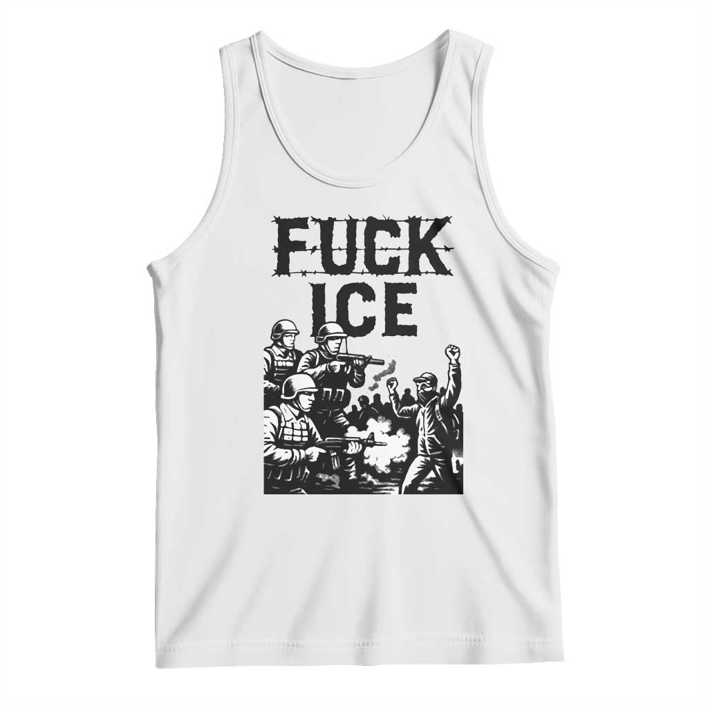 F Ice Riot Protest Graphic Tank Top Political Resistance Against Ice Violence