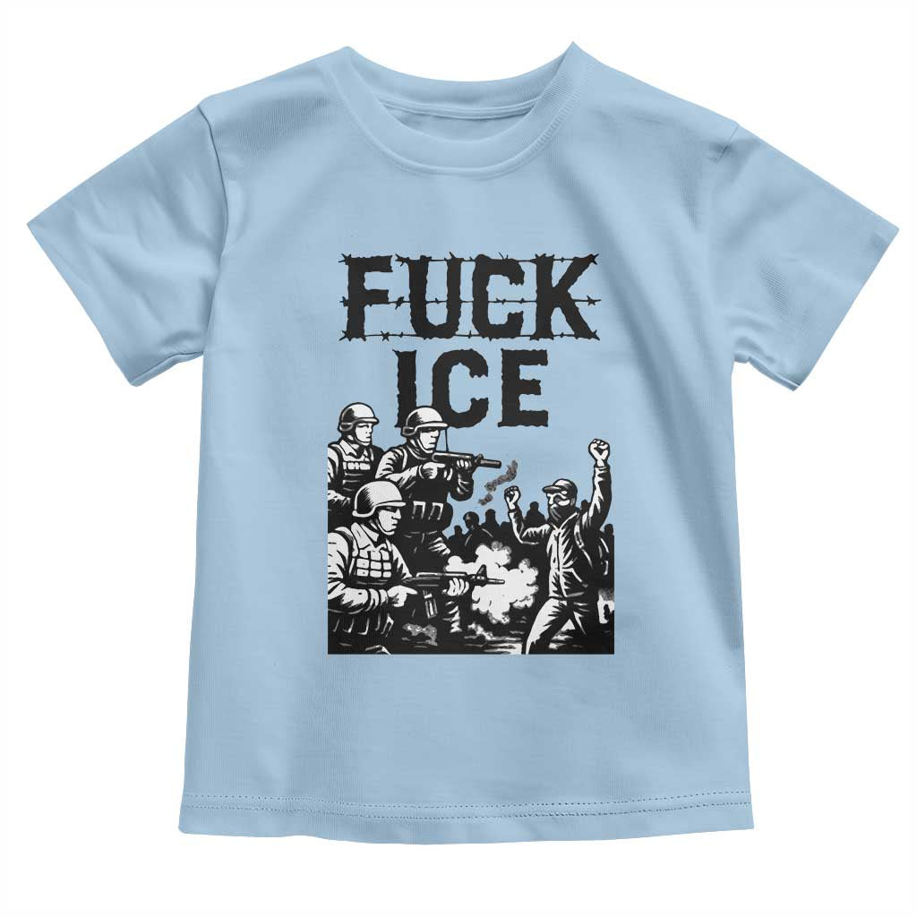 F Ice Riot Protest Graphic Toddler T Shirt Political Resistance Against Ice Violence