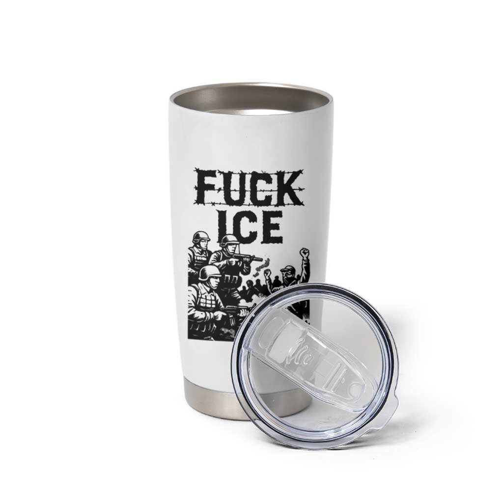 F Ice Riot Protest Graphic Tumbler Cup Political Resistance Against Ice Violence
