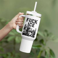 F Ice Riot Protest Graphic Tumbler With Handle Political Resistance Against Ice Violence