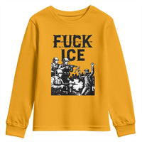 F Ice Riot Protest Graphic Youth Sweatshirt Political Resistance Against Ice Violence