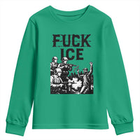 F Ice Riot Protest Graphic Youth Sweatshirt Political Resistance Against Ice Violence